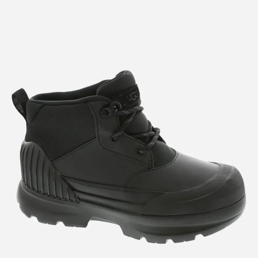 UGG NEUMEL X BLACK TEXTILE LEATHER WATERPROOF RAIN BOOTS